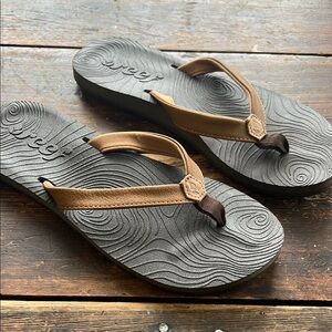 Reef Tan and Gray Flip Flops